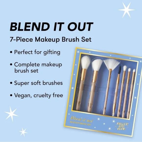 NWT! Blend It Out 7-Piece Makeup Brush Set by Holler and Glow - Picture 1 of 2